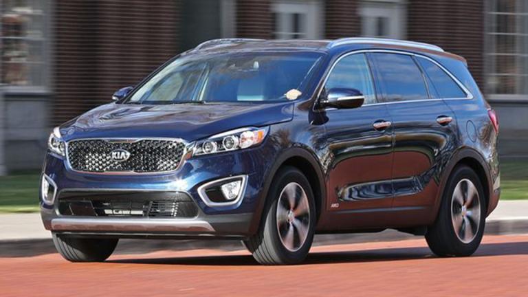 2017 Kia Sorento front left in blue